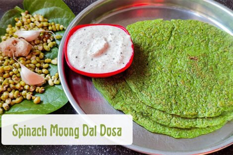 Spinach Moong Dal Dosa